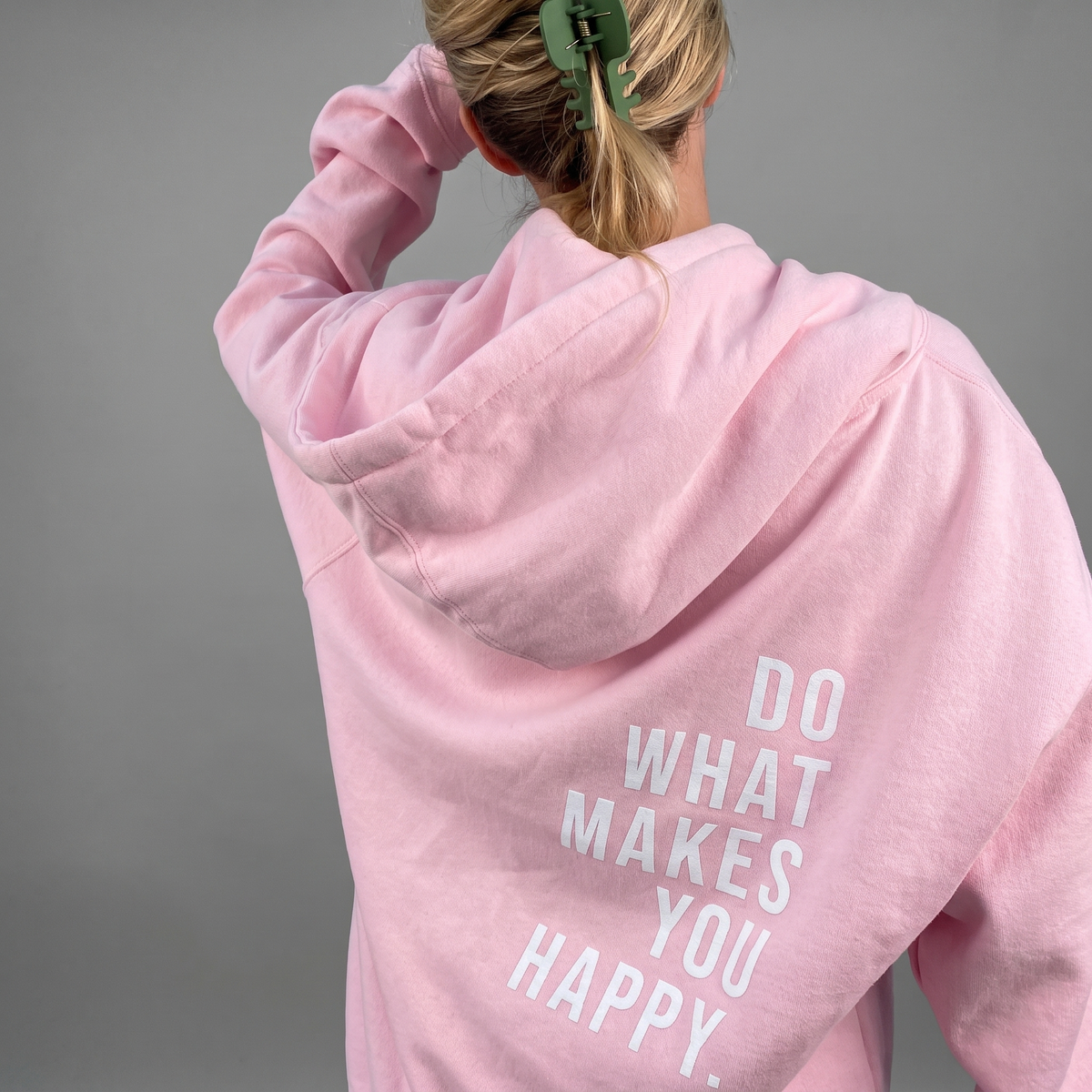 Valerie Womens Sherpa Fleece Hoodie with Thumb Holes in Light Pink