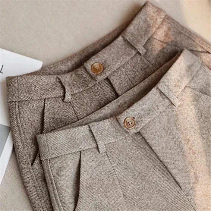 Denna Mens Herringbone Pleated Pants