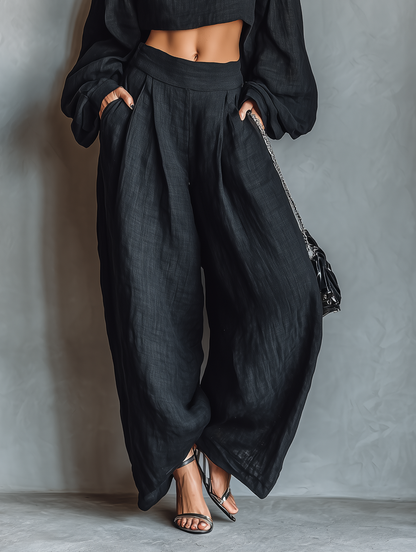 Noelle™ | Off-Shoulder Set with Wide Pants