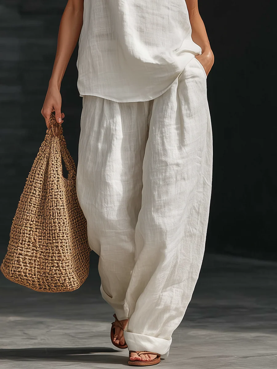 Elira™ | Sleeveless Set with Wide-Leg Pants