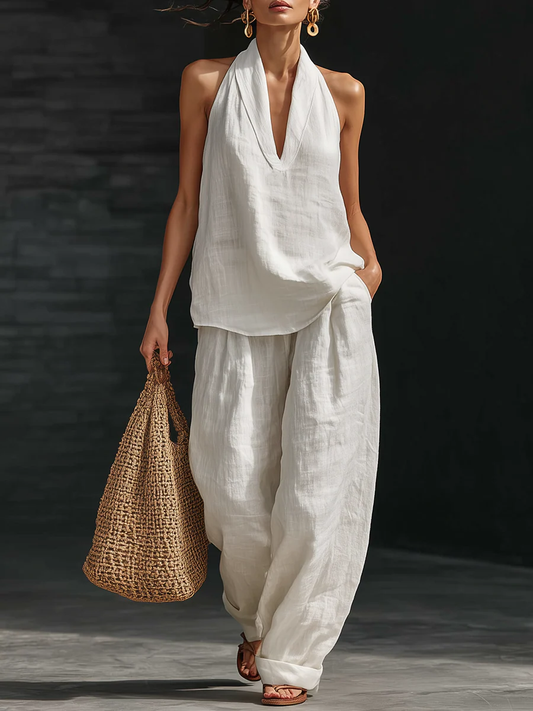 Elira™ | Sleeveless Set with Wide-Leg Pants