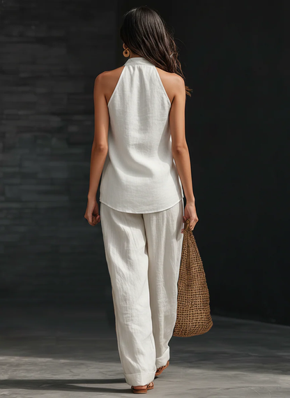 Elira™ | Sleeveless Set with Wide-Leg Pants
