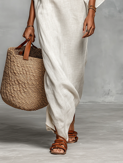Ariah™ | Off-the-Shoulder Maxi Dress with Batwing Sleeves