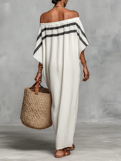 Ariah™ | Off-the-Shoulder Maxi Dress with Batwing Sleeves