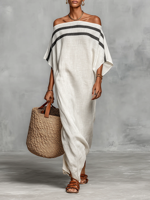 Ariah™ | Off-the-Shoulder Maxi Dress with Batwing Sleeves