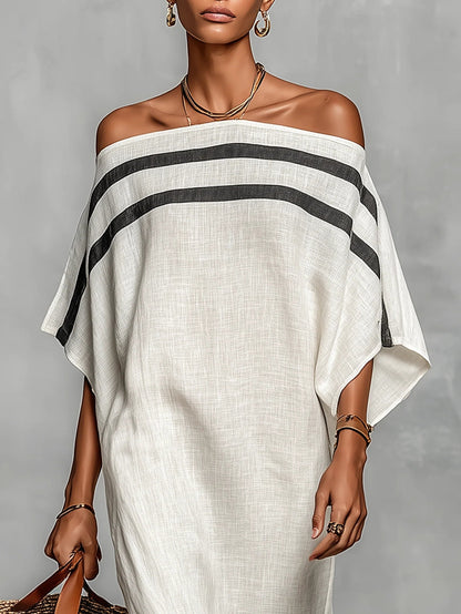 Ariah™ | Off-the-Shoulder Maxi Dress with Batwing Sleeves