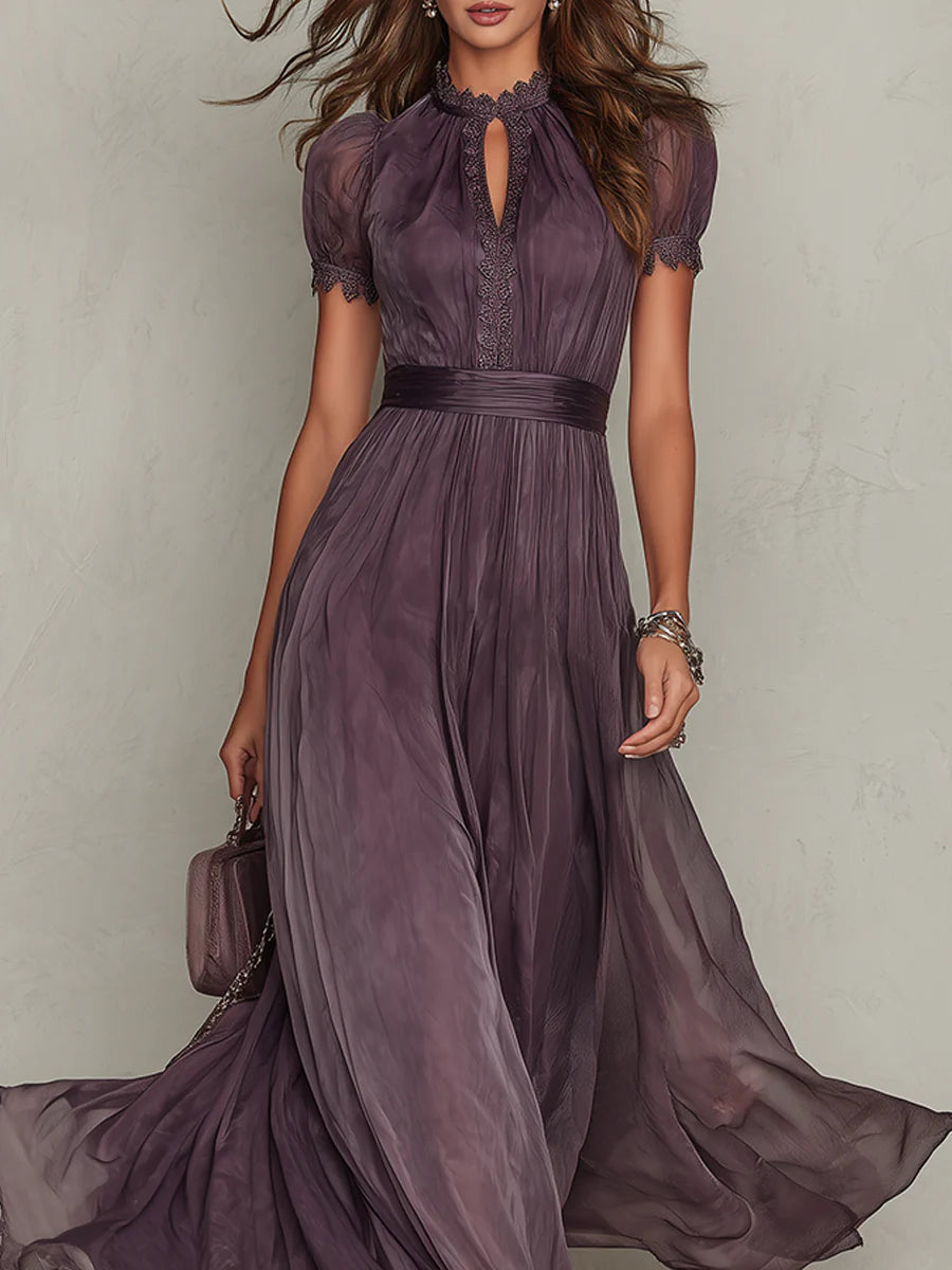 FLAVIA™ | Vintage Elegant Chiffon Maxi Dress