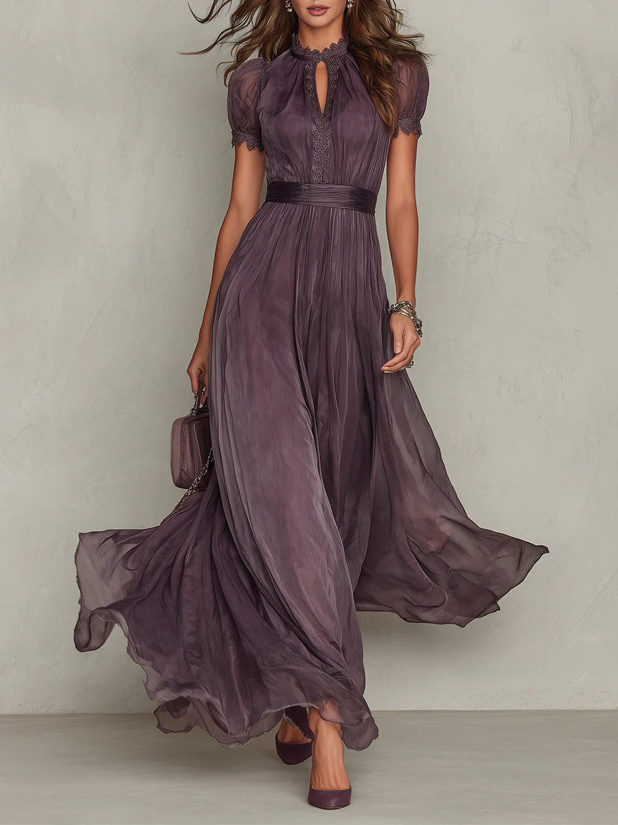 FLAVIA™ | Vintage Elegant Chiffon Maxi Dress