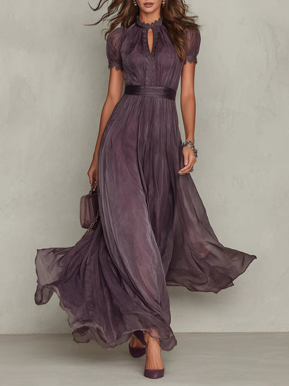 FLAVIA™ | Vintage Elegant Chiffon Maxi Dress