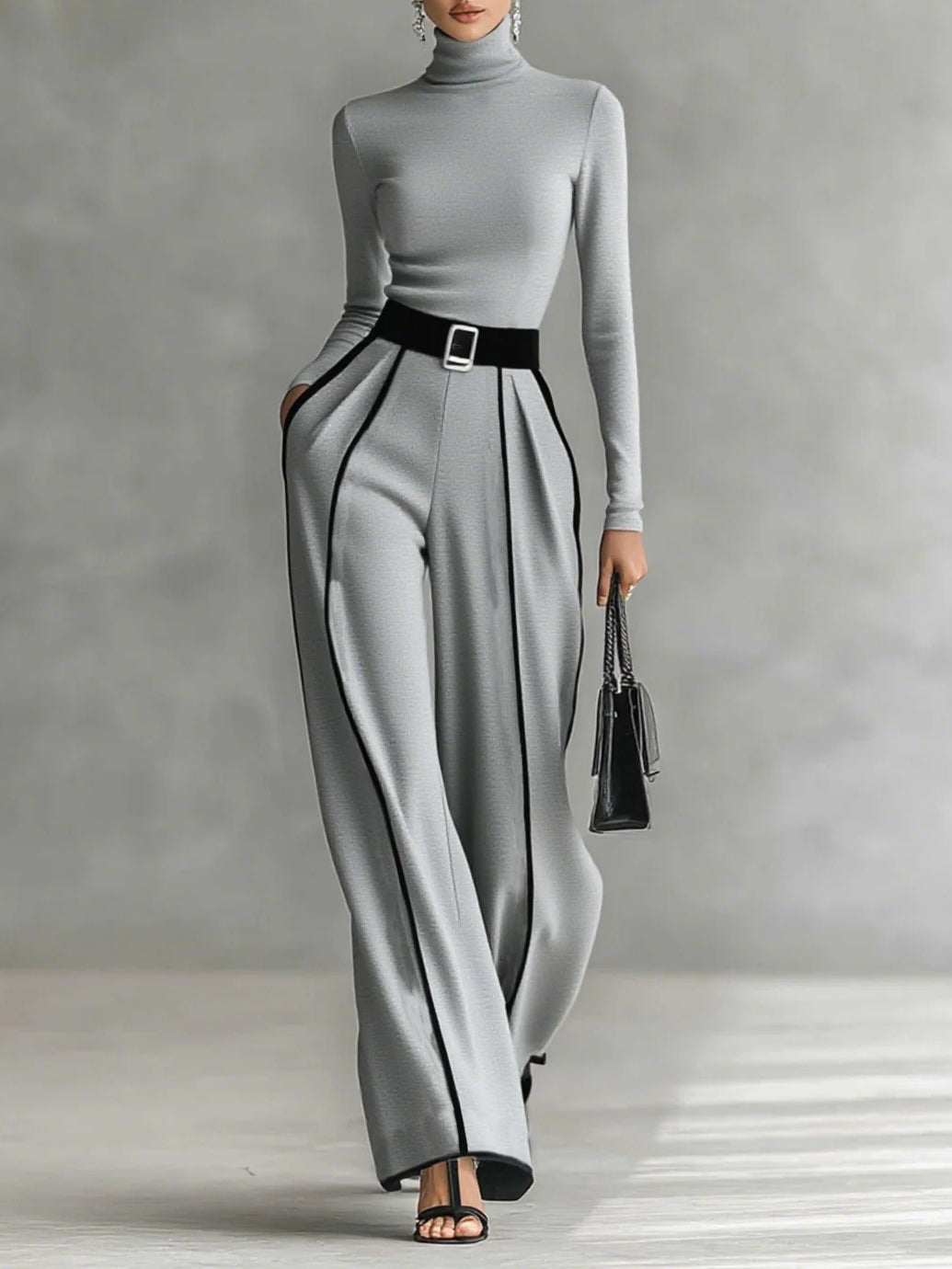 Aveline™ | Elegant outfit with contrast detail