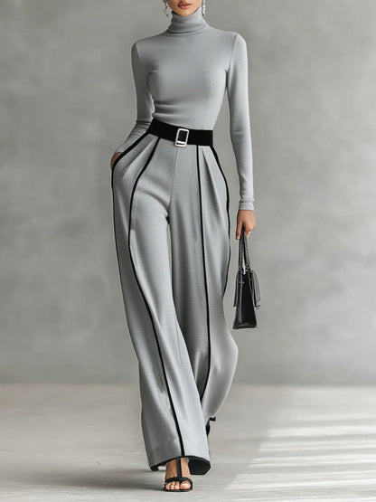 Aveline™ | Elegant outfit with contrast detail
