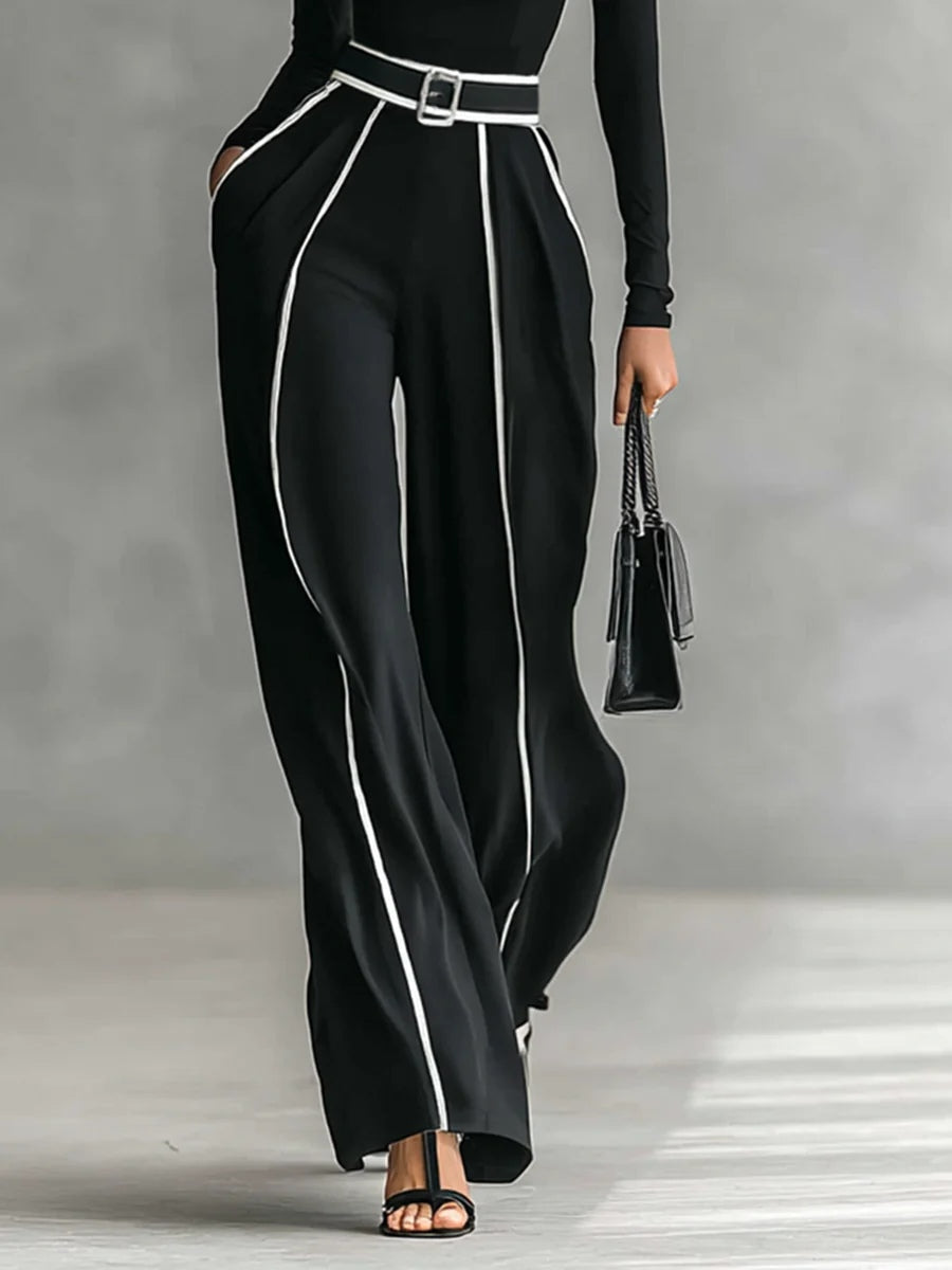 Aveline™ | Elegant outfit with contrast detail