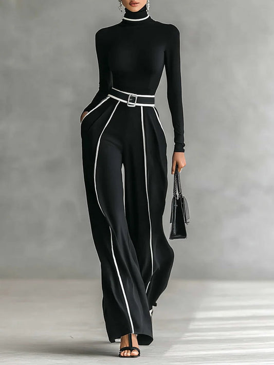 Aveline™ | Elegant outfit with contrast detail