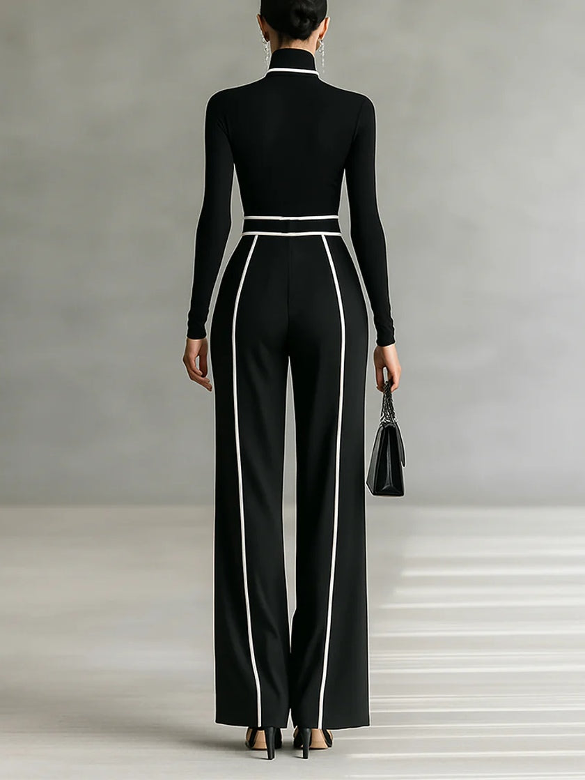 Aveline™ | Elegant outfit with contrast detail