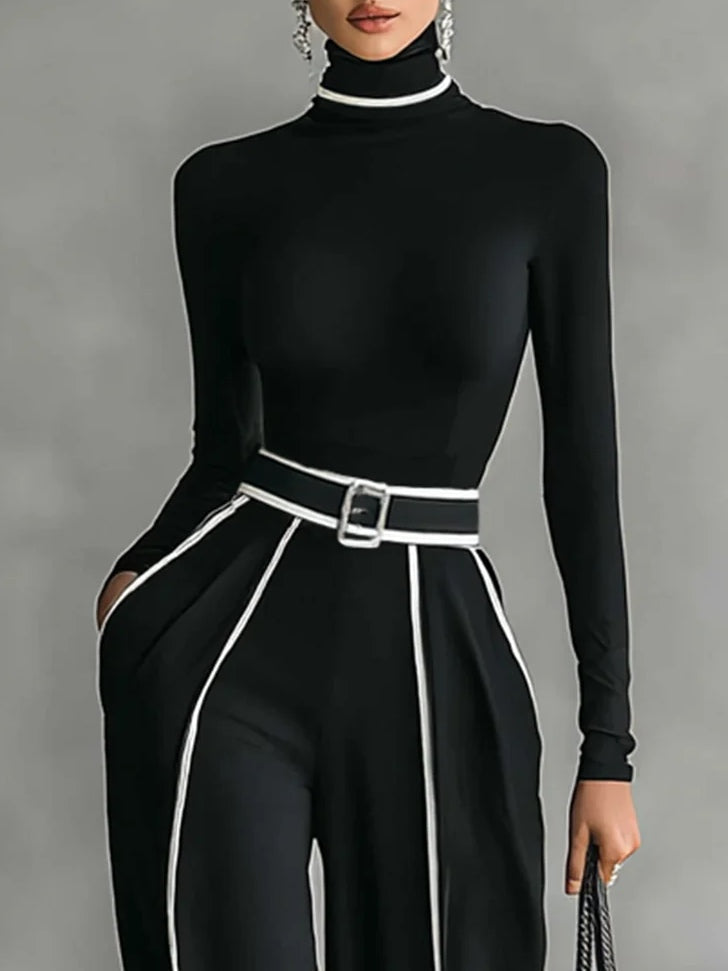 Aveline™ | Elegant outfit with contrast detail