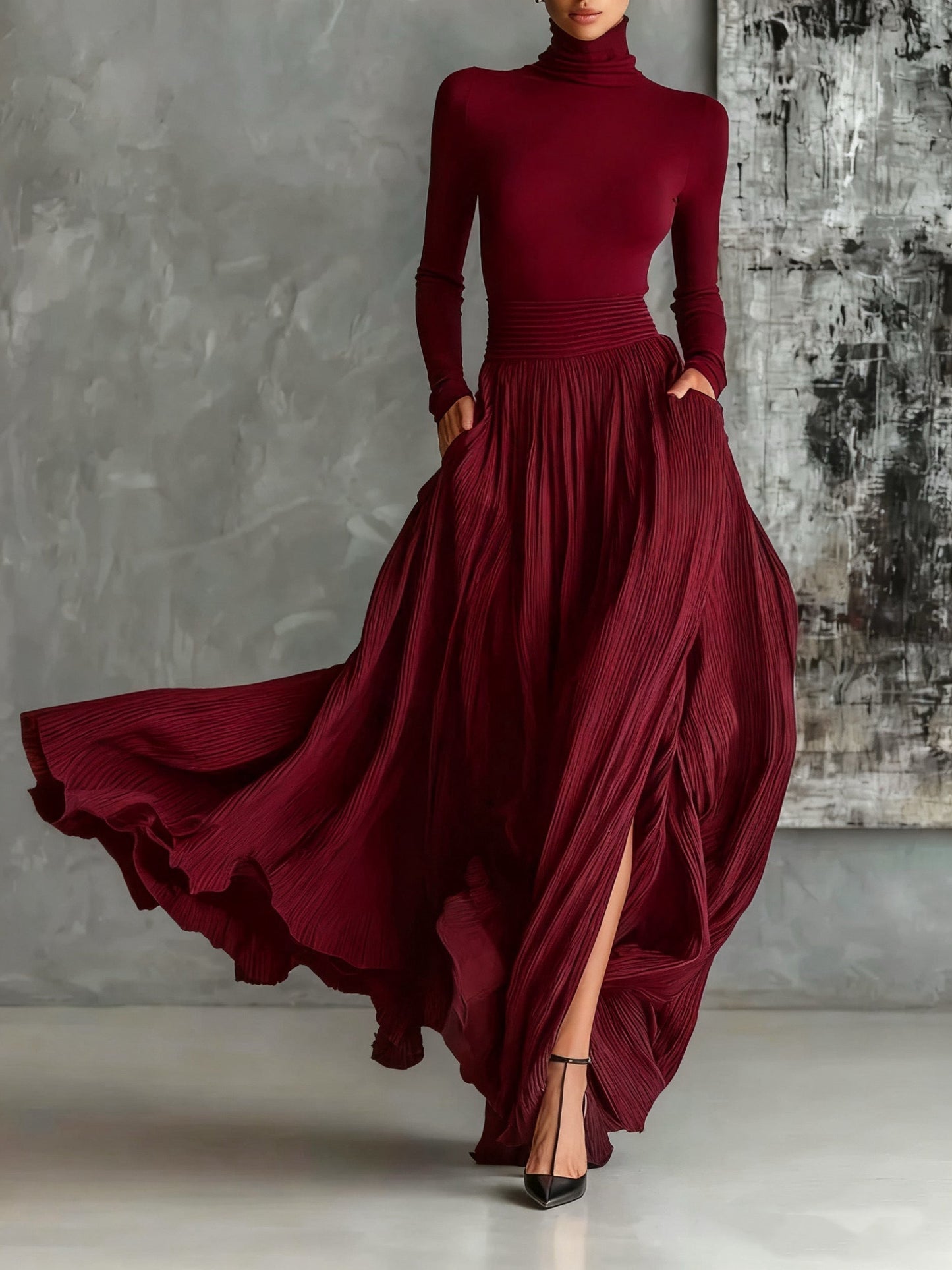 Vivienne™ | Elegant ensemble with pleated skirt