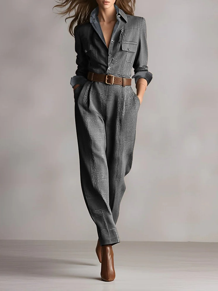 Hannah™ | Elegant Checkered Jumpsuit
