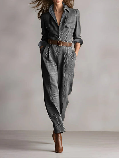 Hannah™ | Elegant Checkered Jumpsuit