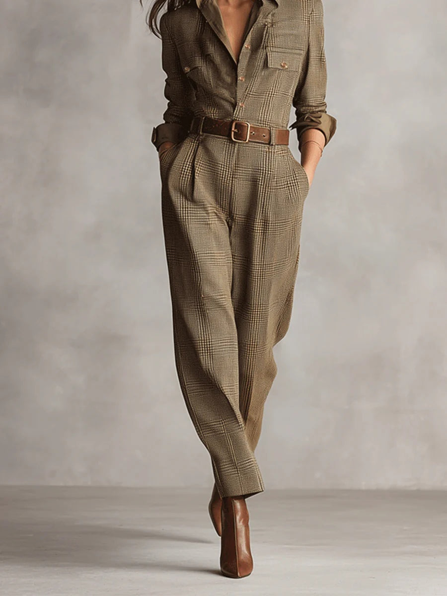 Hannah™ | Elegant Checkered Jumpsuit