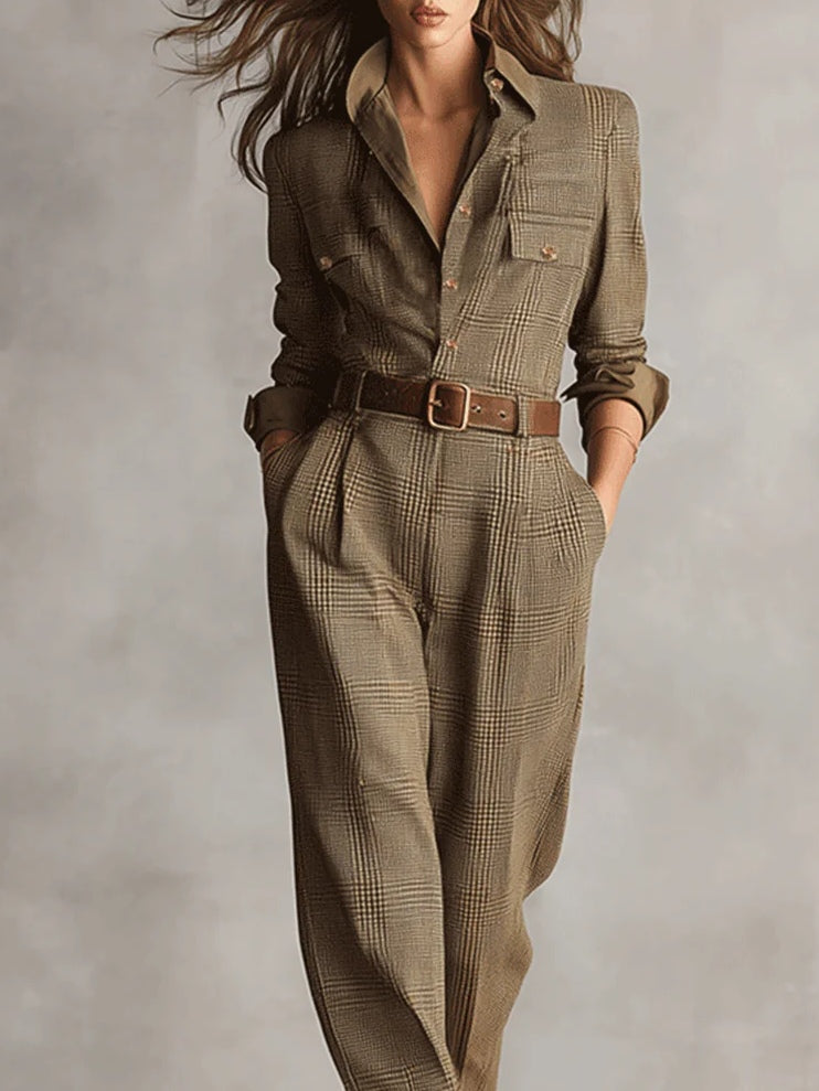 Hannah™ | Elegant Checkered Jumpsuit