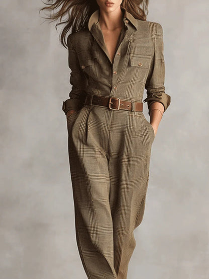 Hannah™ | Elegant Checkered Jumpsuit