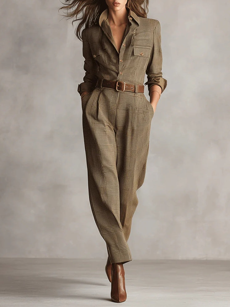 Hannah™ | Elegant Checkered Jumpsuit