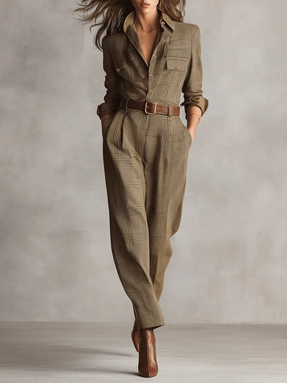 Hannah™ | Elegant Checkered Jumpsuit