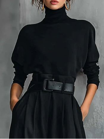 Selena™ | Black 2-Piece Set with Belt