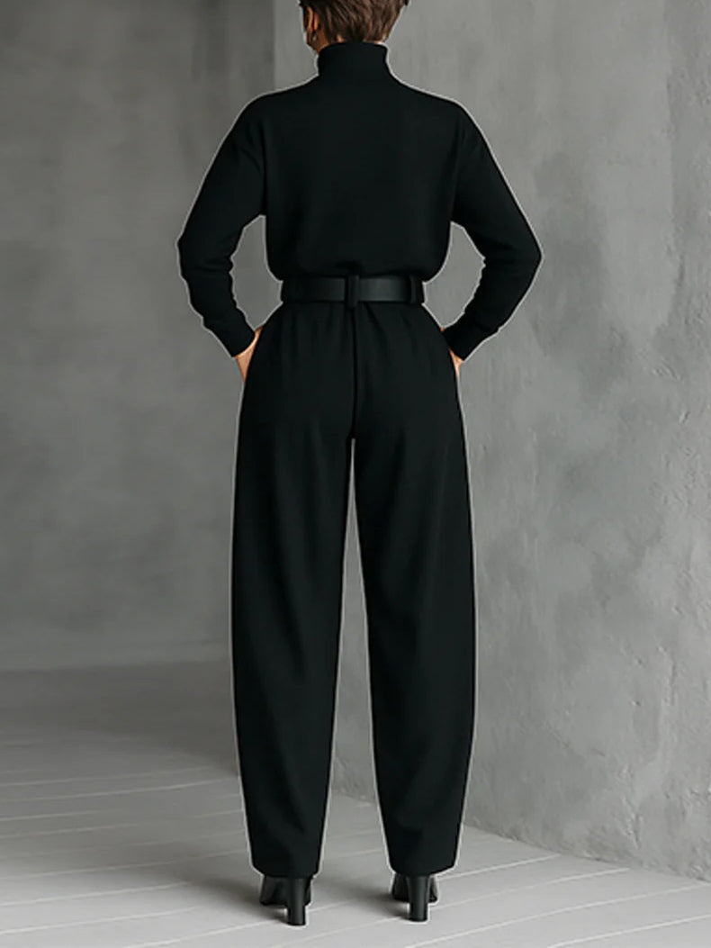 Selena™ | Black 2-Piece Set with Belt