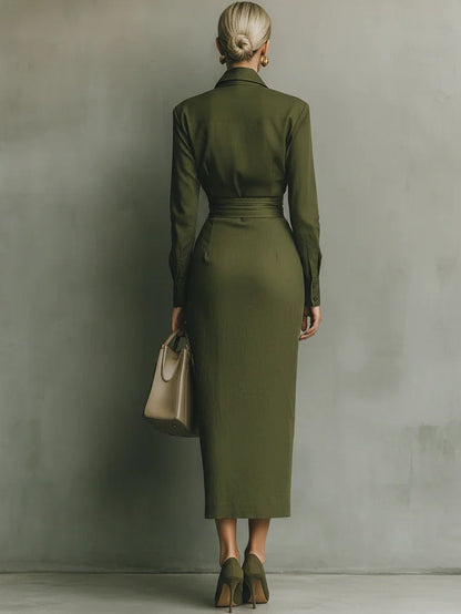Nessa™ | Military Green Maxi Dress