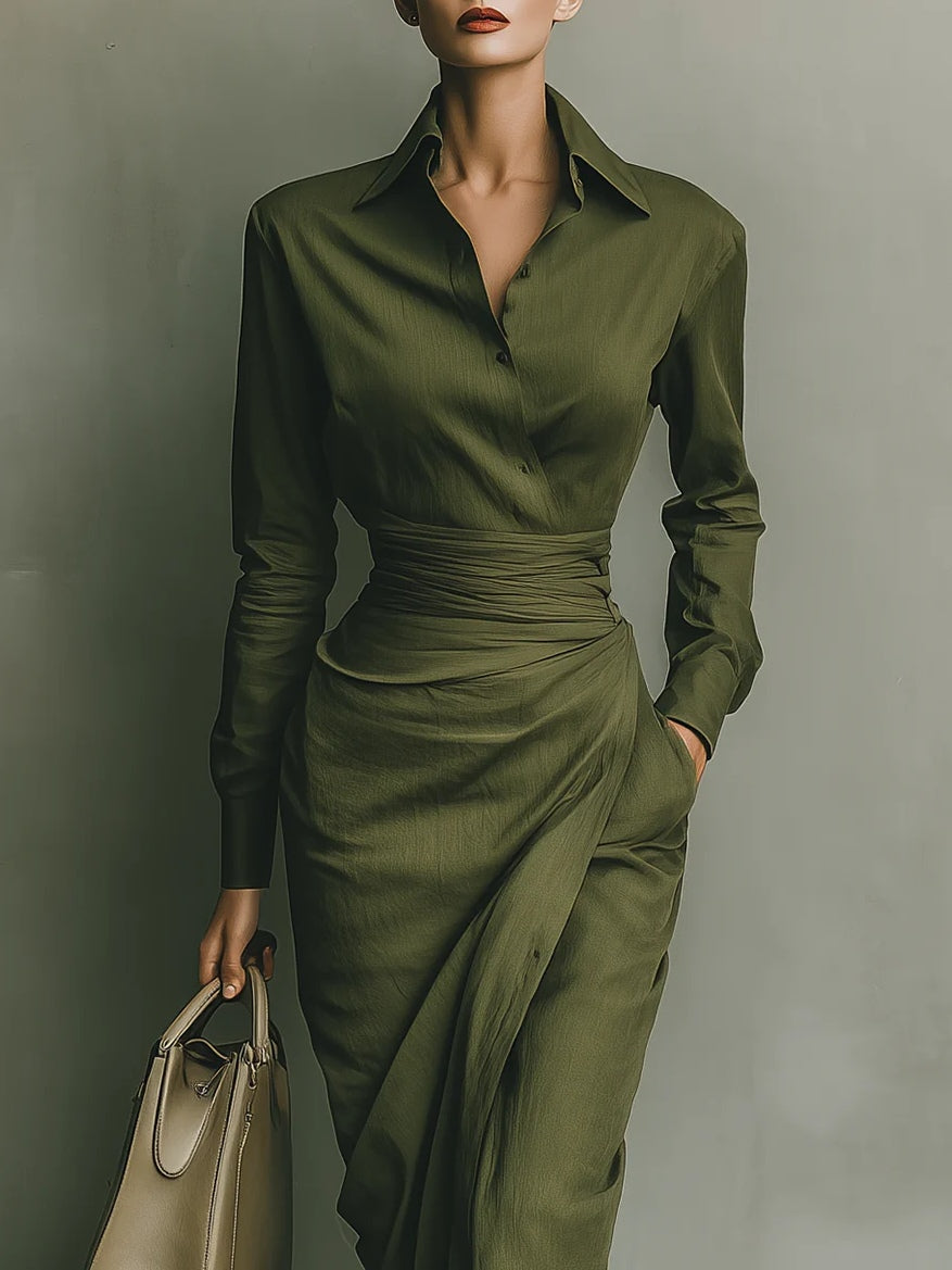 Nessa™ | Military Green Maxi Dress