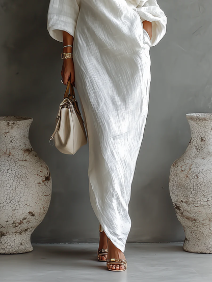 Ariana™ | Elegant One-Shoulder Maxi Dress in White