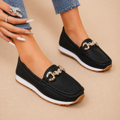 Alveria™ | Metallic Accent Comfort Loafers