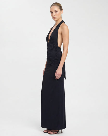 Nyx™ – Halter Maxi Dress (Late-Night Elegance & Bold Minimalism)