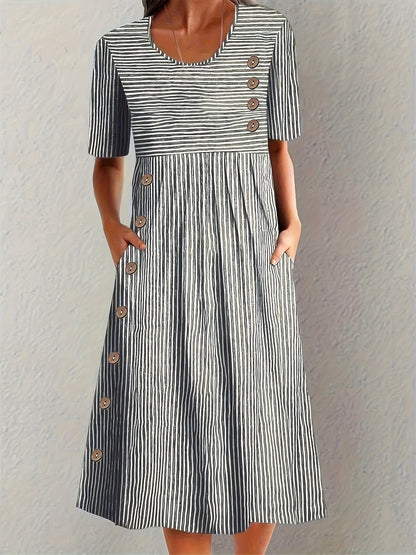 Coralie™ | Crisp Striped Summer Maxi