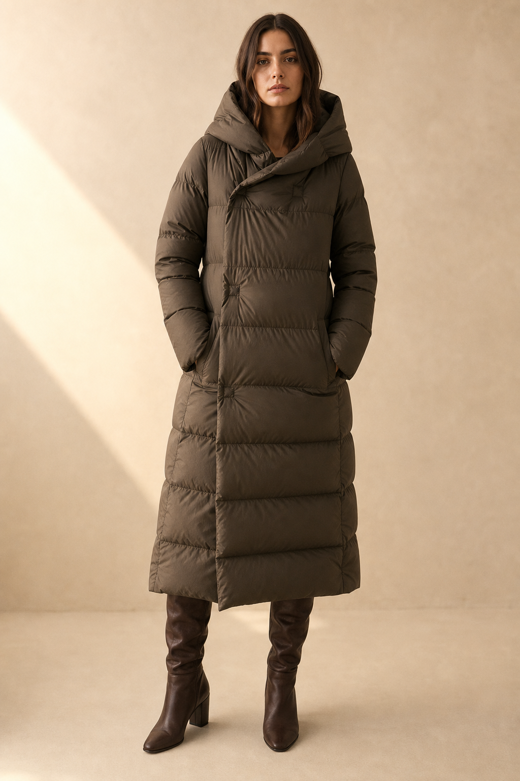 Autumn Womens Long Down Parka with Hood