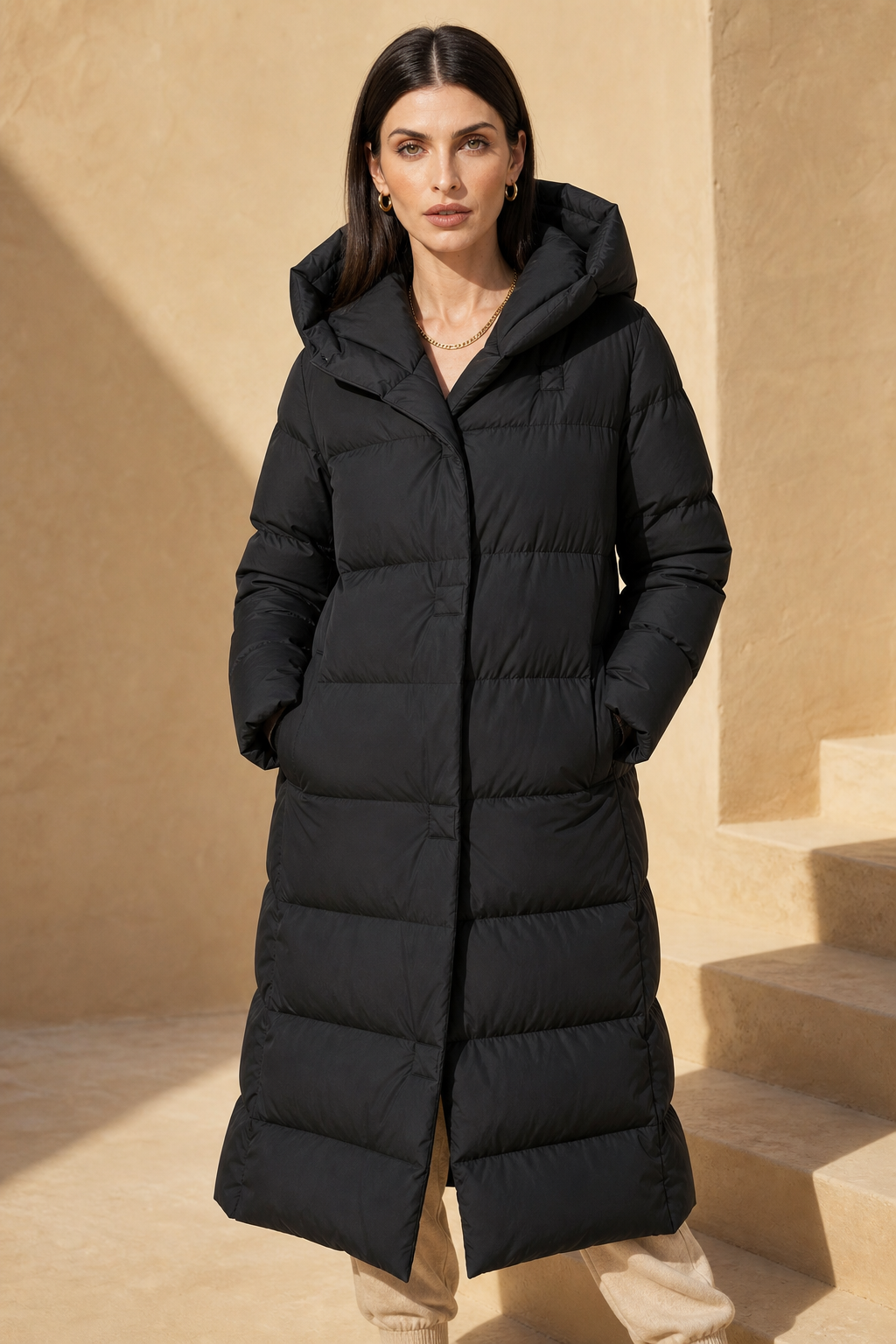 Autumn Womens Long Down Parka with Hood
