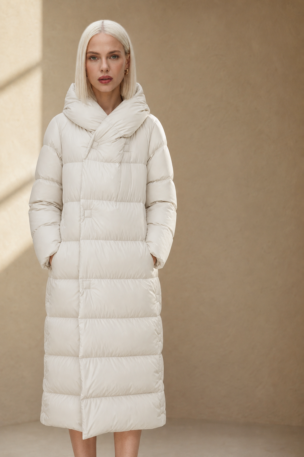 Autumn Womens Long Down Parka with Hood
