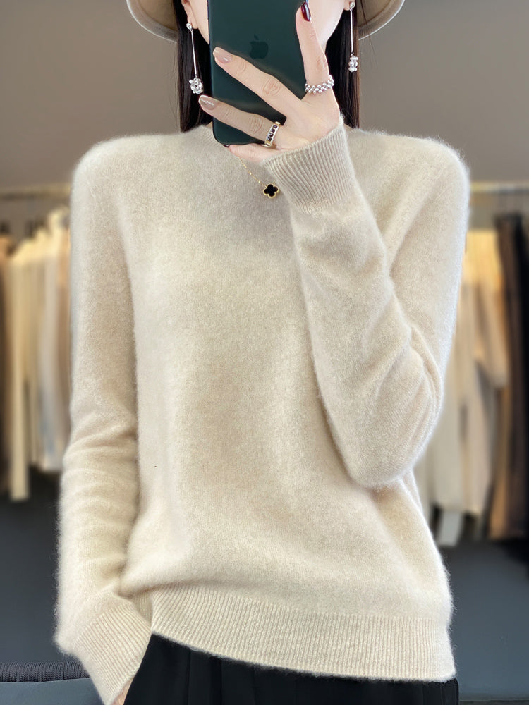 Aldora | Women's Relaxed Fit Knit Pullover Sweater — Soft Fuzzy Crew Neck in 14 Colors | Westmere