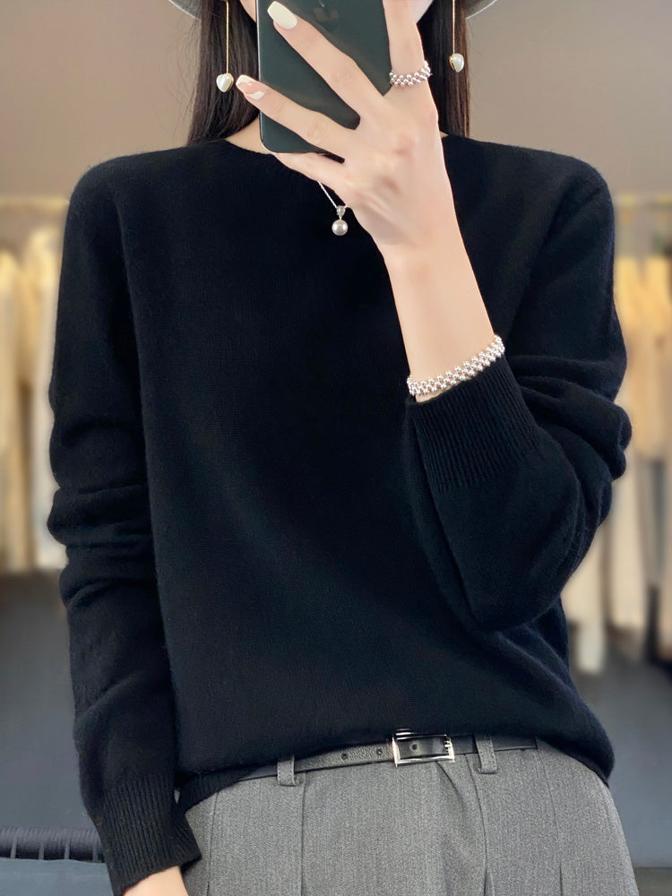 Aldora | Women's Relaxed Fit Knit Pullover Sweater — Soft Fuzzy Crew Neck in 14 Colors | Westmere