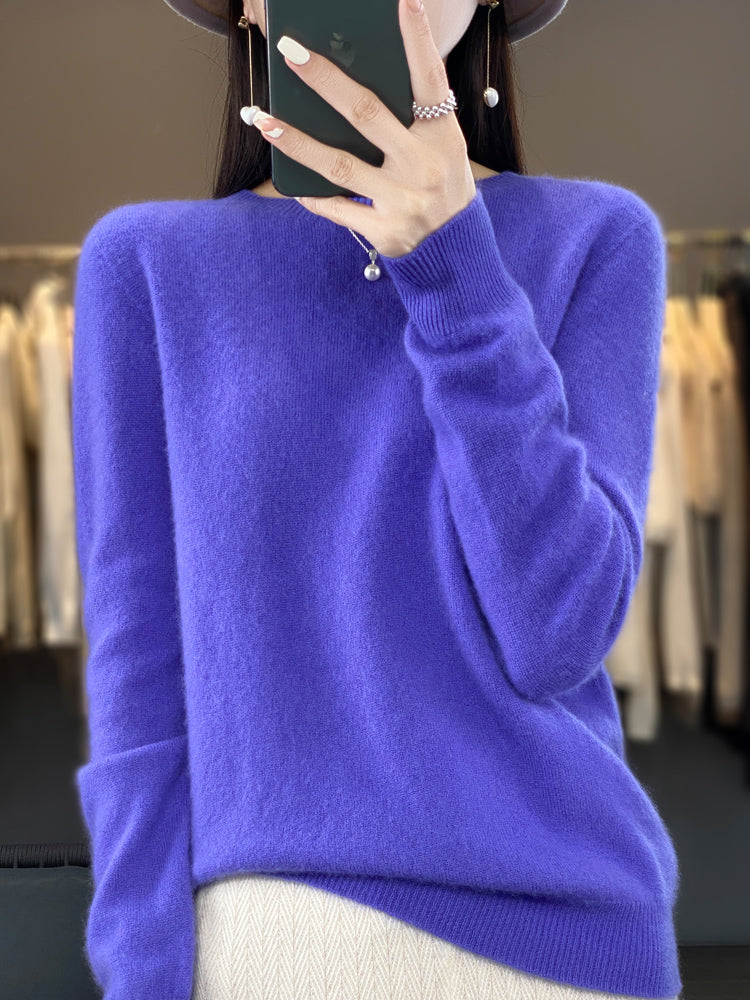 Aldora | Women's Relaxed Fit Knit Pullover Sweater — Soft Fuzzy Crew Neck in 14 Colors | Westmere