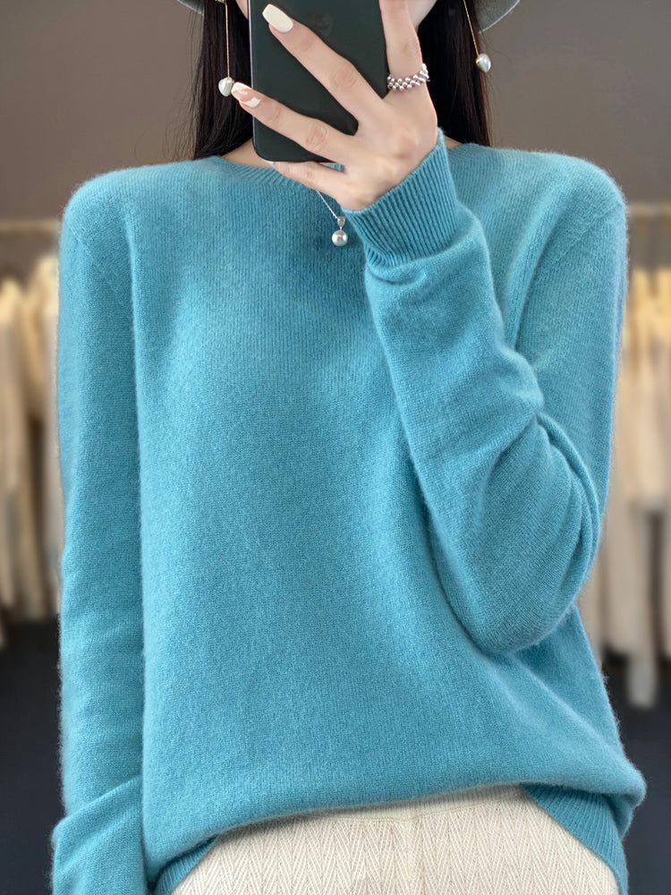 Aldora | Women's Relaxed Fit Knit Pullover Sweater — Soft Fuzzy Crew Neck in 14 Colors | Westmere