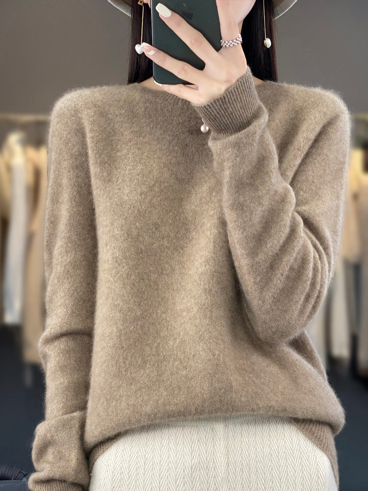 Aldora | Women's Relaxed Fit Knit Pullover Sweater — Soft Fuzzy Crew Neck in 14 Colors | Westmere