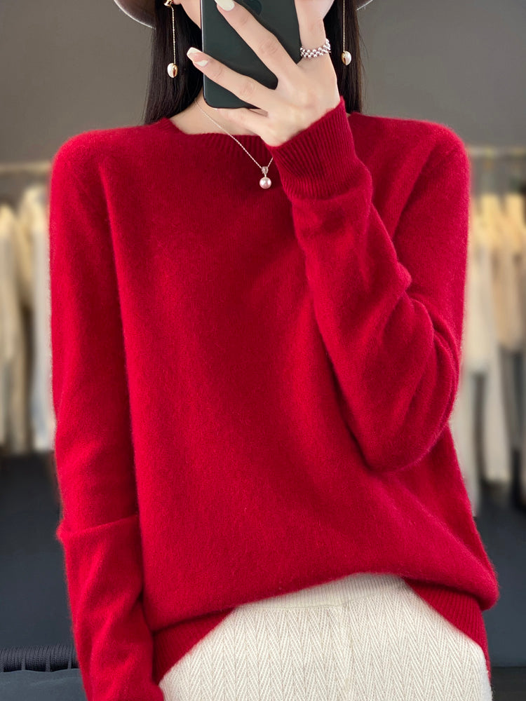 Aldora | Women's Relaxed Fit Knit Pullover Sweater — Soft Fuzzy Crew Neck in 14 Colors | Westmere