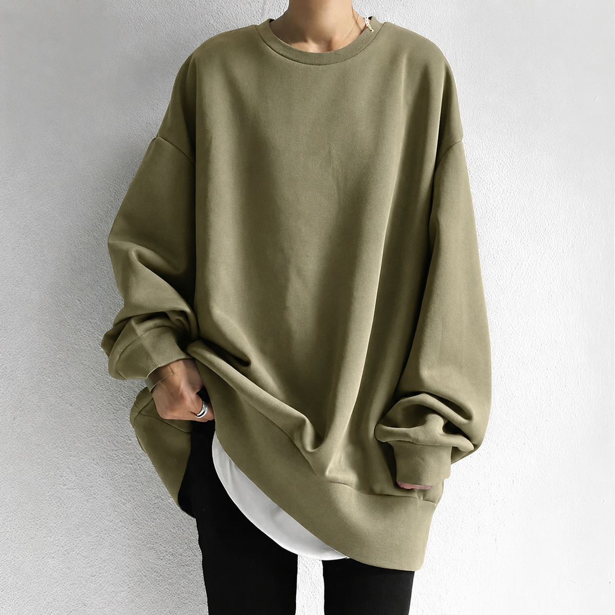 Alice Womens Oversized Tunic Sweater in Brown