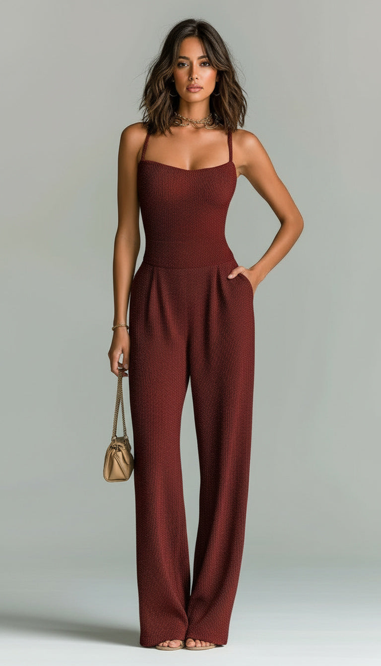 Issa™ | Ribbed Wide-Leg Jumpsuit