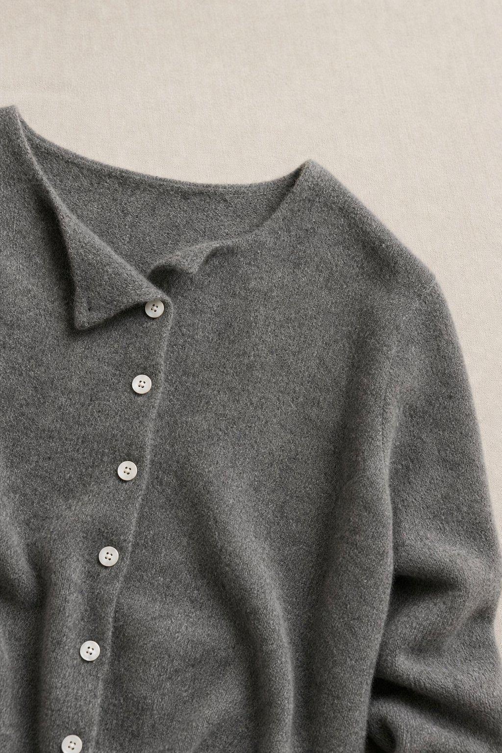 Amélise Womens Asymmetric Button Cashmere Blend Sweater