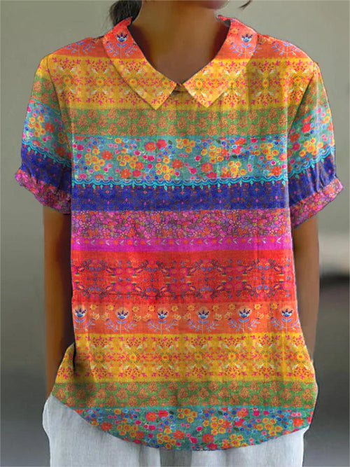 Maya™ | Floral Striped Shirt
