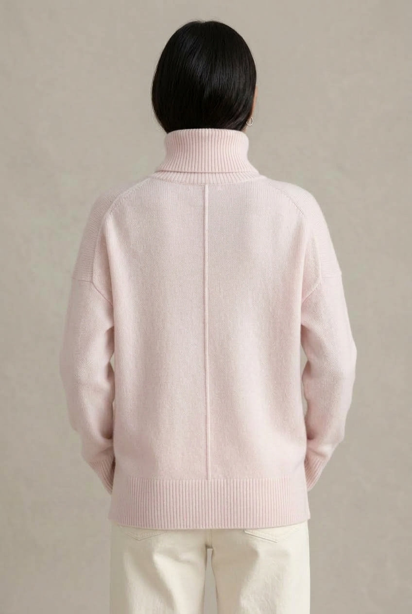 Katie Womens Oversized Cashmere Turtleneck Sweater
