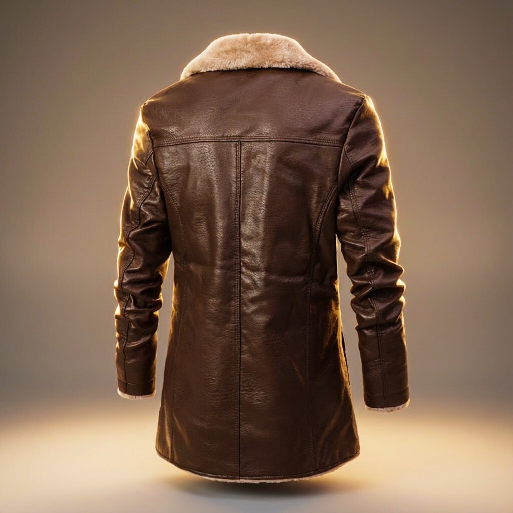 Marshall Mens Leather Coat with Shearling Lining